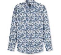 Langarmhemd OLYMP "OLYMP Casual, regular fit, Kent", Herren, Gr. L, Normaler Arm, blau, 100% Baumwolle, Hemden (43025960-L) blau