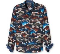 OLYMP Casual Regular Fit Hemd marine, Bedruckt