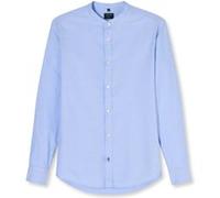 Langarmhemd OLYMP "OLYMP Casual, regular fit, Stehkragen", Herren, Gr. S, Normaler Arm, blau, 100% Baumwolle, Hemden (10804914-S) blau
