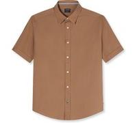 OLYMP Hemd Herren Regular Fit Kurzarm Baumwolle braun, XXL