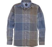 OLYMP Casual, Leinenhemd, regular fit, Blau, Karo, Button-down, S (40445411S)