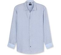 Langarmhemd OLYMP "OLYMP Casual, regular fit, Kent", Herren, Gr. L, Normaler Arm, blau, 100% Leinen, Hemden (23507364-L) blau
