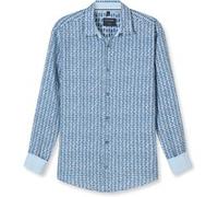 Langarmhemd OLYMP "OLYMP Casual, regular fit, Kent", Herren, Gr. L, Normaler Arm, blau, 100% Leinen, Hemden (89494255-L) blau
