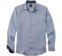 OLYMP Casual, Leinenhemd, Regular Fit, Blau, Kent, M (40807418M)