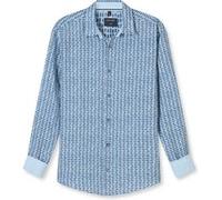 Langarmhemd OLYMP "OLYMP Casual, regular fit, Kent", Herren, Gr. XL, Normaler Arm, blau, 100% Leinen, Hemden (89494255-XL) blau