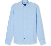 Leinenhemd OLYMP "OLYMP Hemd Casual - Leinen", Herren, Gr. XXL, N-Gr, blau (hellblau), Obermaterial: 100% Leinen, casual, regular fit, Langarm Manschette, Hemden (91942659-XXL) hellblau