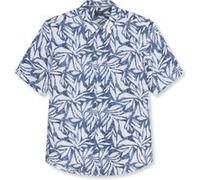 OLYMP Casual Regular Fit Leinenhemd marine, Bedruckt