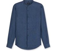 OLYMP Casual Regular Fit Leinenhemd blau, Einfarbig