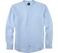 OLYMP Casual Regular Fit Leinenhemd hellblau, Einfarbig