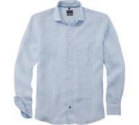 OLYMP Casual, Leinenhemd, regular fit, Blau, Streifen, Kent, XL (40787410XL)