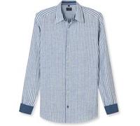 OLYMP Herren Freizeithemd Langarm 405014,Streifen Weissfond,059 Casual 22,Kent-Kragen,royal 19,XXL