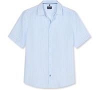 Kurzarmhemd OLYMP "OLYMP Casual, regular fit, Kent", Herren, Gr. XL, Normaler Arm, hellblau, 100% Leinen, Hemden (32264904-XL) hellblau