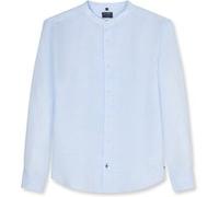 Langarmhemd OLYMP "OLYMP Casual, regular fit, Stehkragen", Herren, Gr. XXL, Normaler Arm, hellblau, 100% Leinen, Hemden (47059516-XXL) hellblau