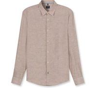 Langarmhemd OLYMP "OLYMP Casual, Regular Fit, Kent", Herren, Gr. L, Normaler Arm, braun, 100% Leinen, Hemden (77429754-L) braun