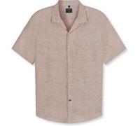 Kurzarmhemd OLYMP "OLYMP Casual, regular fit, Reverskragen", Herren, Gr. XL, Normaler Arm, braun, 100% Leinen, Hemden (44188165-XL) braun