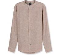 OLYMP Casual, Leinenhemd, regular fit, Braun, Stehkragen, XL (40421428XL)