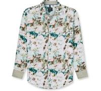 OLYMP Casual Regular Fit Leinenhemd beige, Bedruckt