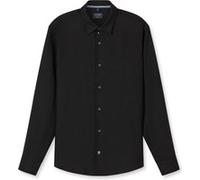 Langarmhemd OLYMP "OLYMP Casual, Regular Fit, Kent", Herren, Gr. XL, Normaler Arm, schwarz, 100% Leinen, Hemden (56718504-XL) schwarz