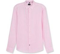 OLYMP Casual, Leinenhemd, Regular Fit, Violett, Streifen, Kent, XXL (40501471XXL)