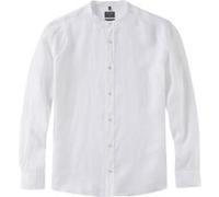 OLYMP Casual, Leinenhemd, regular fit, Weiß, Stehkragen, L (40465400L)