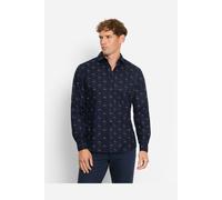 OLYMP Casual Regular Fit Flanellhemd marine, Bedruckt