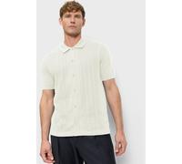 OLYMP Casual Regular Fit Halbarmpullover ecru, Zopfmuster