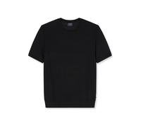 OLYMP Casual Regular Fit Halbarmpullover schwarz, Einfarbig