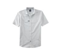 Kurzarmhemd OLYMP, Herren, Gr. XXL, N-Gr, blau (bleu), Web, Obermaterial: 81% Baumwolle, 14% Lyocell, 5% Elasthan, casual, regular fit, Kurzarm, Hemden, fein gestreift (81798136-XXL) bleu