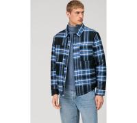 OLYMP Casual Regular Fit Hemdjacke marine, Kariert