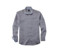 OLYMP Casual Regular Fit Leinenhemd beige, Bedruckt