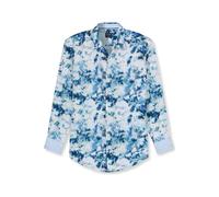 OLYMP Casual Regular Fit Leinenhemd blau, Einfarbig