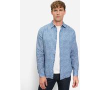 OLYMP Casual Regular Fit Leinenhemd blau, Bedruckt