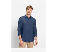 OLYMP Leinenhemd Herren XL Blau (royal) 100% Leinen Regular Fit Kentkragen 1-Knopf-Manschette