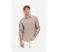 Leinenhemd OLYMP, Herren, Gr. XXL, N-Gr, braun, Leinenmischung, Obermaterial: 100% Leinen, meliert, unifarben, regular fit normal, 1-Knopf-Manschette mit Schlitz, Hemden, Kentkragen, casual (33787105-