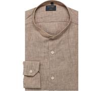 OLYMP Casual Regular Fit Leinenhemd braun, Einfarbig