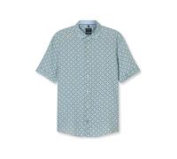 OLYMP Casual Regular Fit Leinenhemd grün, Bedruckt