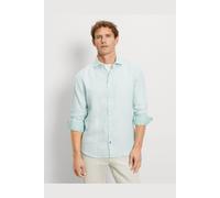 OLYMP Casual Regular Fit Leinenhemd grün, Bedruckt