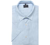 Kurzarmhemd OLYMP "OLYMP Casual, Regular Fit, Kent", Herren, Gr. 3XL, Normaler Arm, hellblau, 100% Leinen, Hemden (54614437-XXXL) hellblau