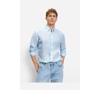 Langarmhemd OLYMP "OLYMP Casual, regular fit, Button-down", Herren, Gr. M, Normaler Arm, hellblau, 100% Leinen, Hemden (54066114-M) hellblau