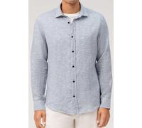 OLYMP Casual Regular Fit Leinenhemd marine, Gestreift