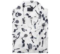 OLYMP Casual Regular Fit Leinenhemd weiss, Bedruckt