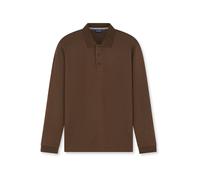 Poloshirt OLYMP "OLYMP Casual Wirk, Polo langarm", Herren, Gr. XXL, braun, 89% Baumwolle, 11% Polyester, Shirts (27601426-XXL) braun