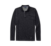 OLYMP Casual Regular Fit Longsleeve Poloshirt schwarz, Strukturiert