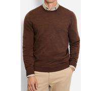 OLYMP Casual Regular Fit Pullover braun, Einfarbig