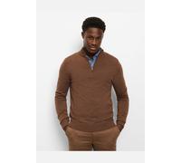 Strickpullover OLYMP "OLYMP Casual Strick, Regular Fit", Herren, Gr. XXL, braun, 100% Schurwolle, Pullover Strickpullover (84414949-XXL) braun