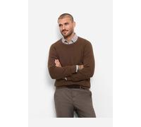 Strickpullover OLYMP "OLYMP Level Five Strick, Pullover Rundhals", Herren, Gr. 3XL, braun, 89% Baumwolle, 11% Polyamid, Pullover Strickpullover (25622845-XXXL) braun