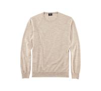 OLYMP Rundhalspullover Strick Casual – Single Jersey, 100% Schurwolle, Regular Fit – Hellbeige XL
