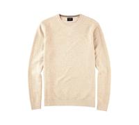Rundhalspullover OLYMP "OLYMP Strick Casual", Damen, Gr. M, beige (hellbeige), Obermaterial: 100% Baumwolle, schmal, Rundhals, Pullover Rundhalspullover, mit modischem Strukturmuster (61275411-M) hell