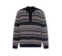 OLYMP Casual Regular Fit Pullover marine, Jacquardmuster