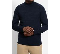 Rundhalspullover OLYMP "Rundhals", Herren, Gr. XXXL, blau (marine), Obermaterial: 74% Baumwolle, 26% Polyamid, casual, regular fit, Rundhals, Langarm, Pullover, in melierter Optik (49530863-XXXL) mari